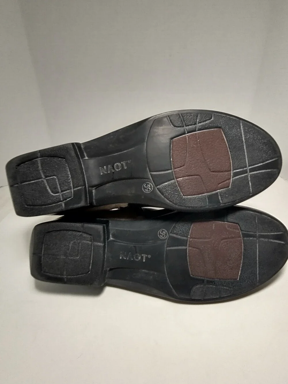 Naot Leather Helm Ankle Boots,‎ Black And Gray, Euro Size 39, US Size 8